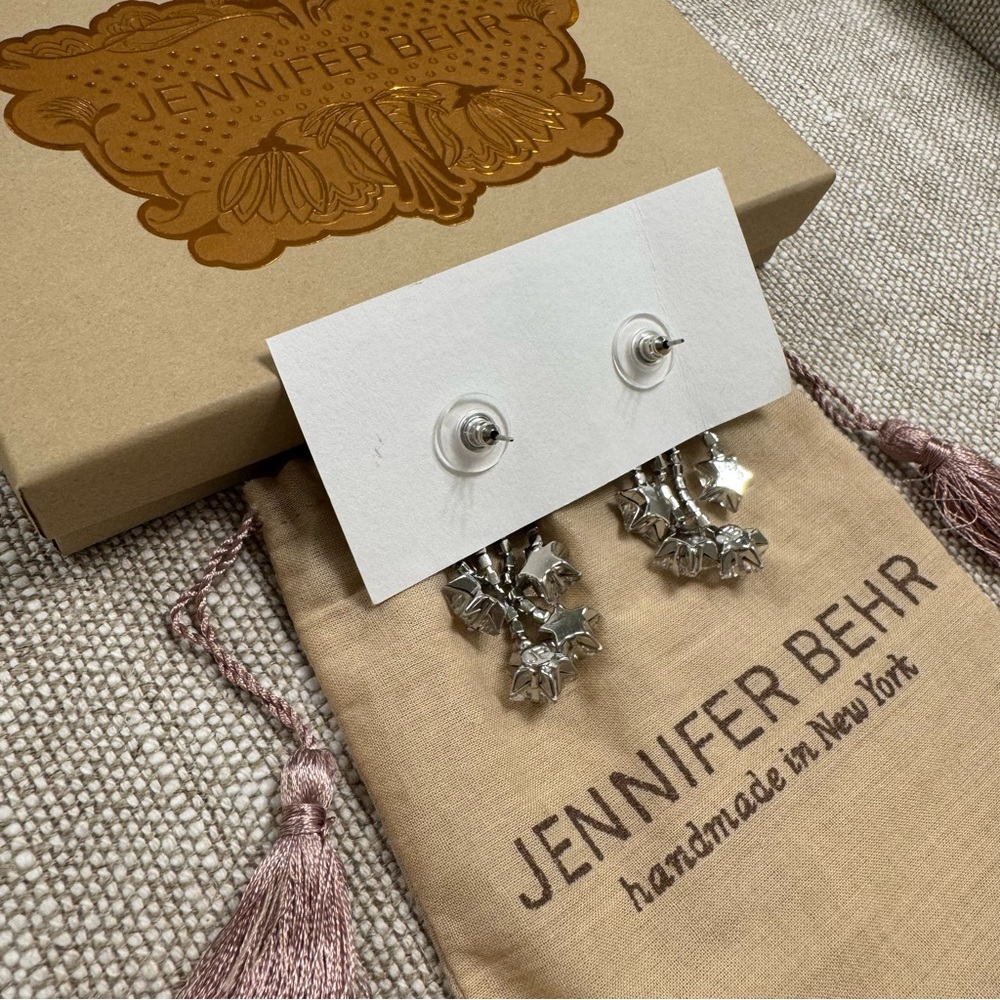 Jennifer Behr Rhiannon Star Earrings in Crystal - Picture 7 of 7